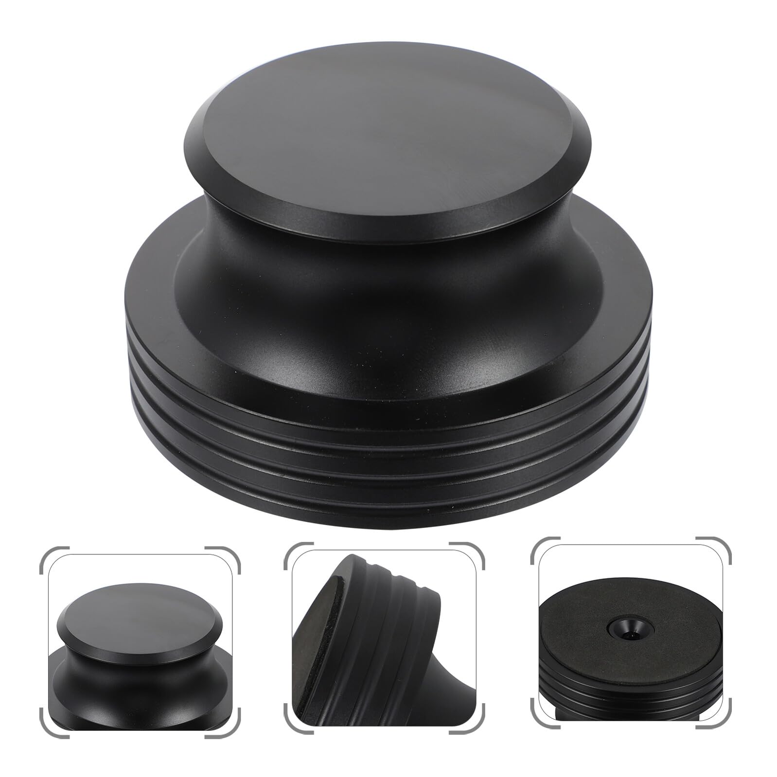 Estabilizador y Mantiene Velocidad Estable Negro Mejora la Calidad de Sonido de Discos Duradero de Aluminio de 400g para Tocadiscos