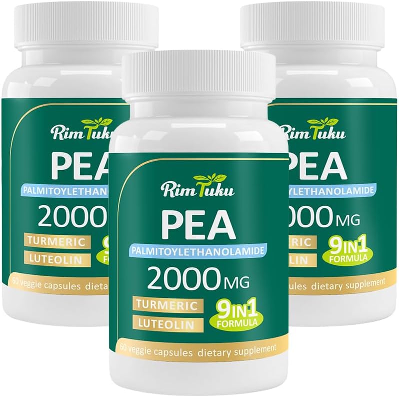 Liposomal Palmitoylethanolamide 2000MG + Luteolin 200MG + Turmeric 200MG & Fisetin 100MG, Micronized Pea 99% Highly Purified Enhanced Absorption Pea Supplement, 180 Capsules