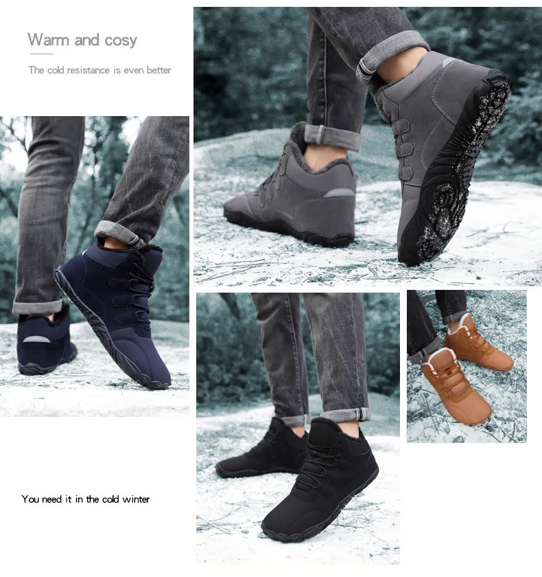 Glacia Barefoot Shoes for Men Women Winter, 2025 Wide Toe Warm Non-Slip Waterproof Winter Walking Shoes2