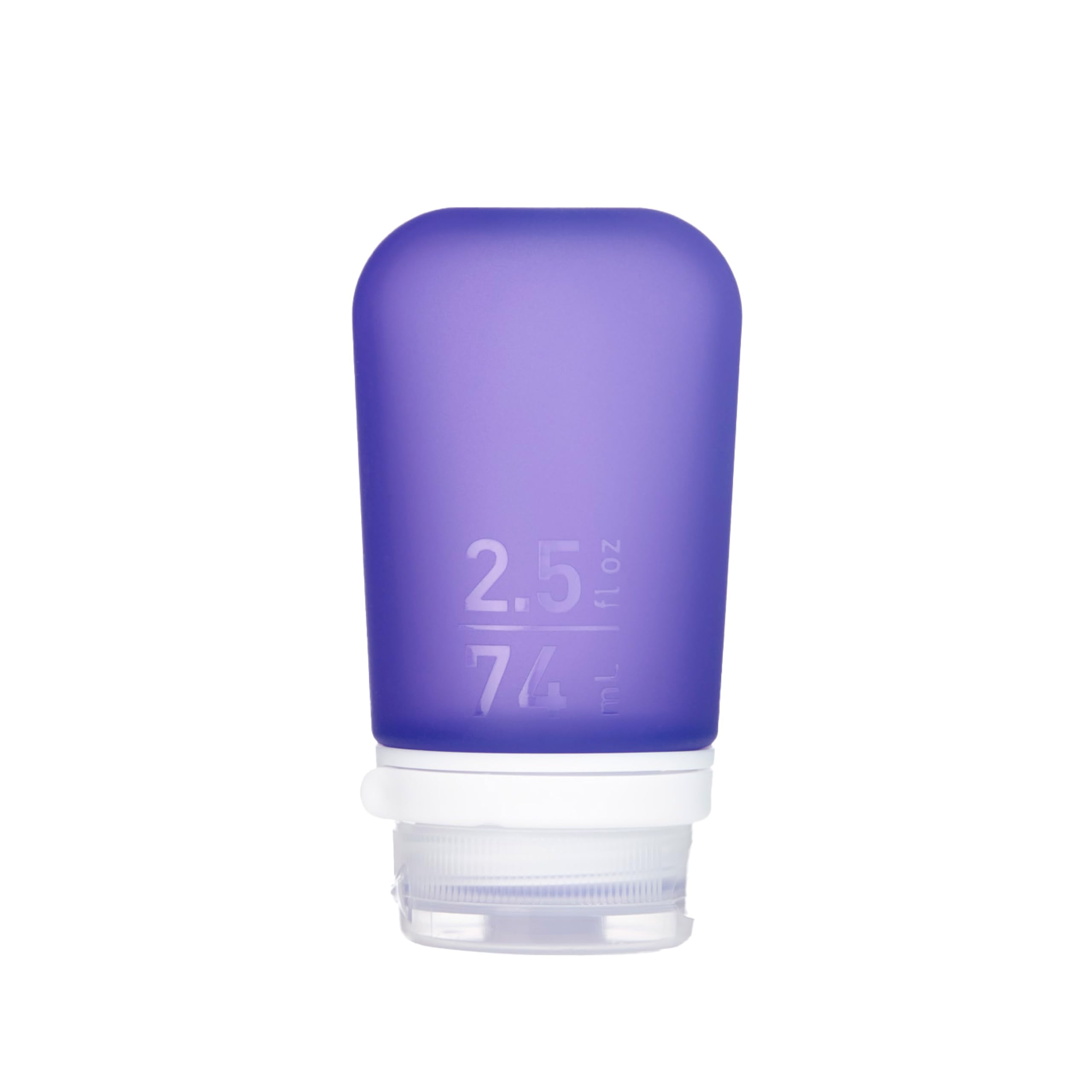 humangear GoToob+ (Medium) | Refillable Silicone Travel Bottle | Locking Lid | Food-Safe Material | Purple, Medium (2.5 fl.oz.; 74ml)