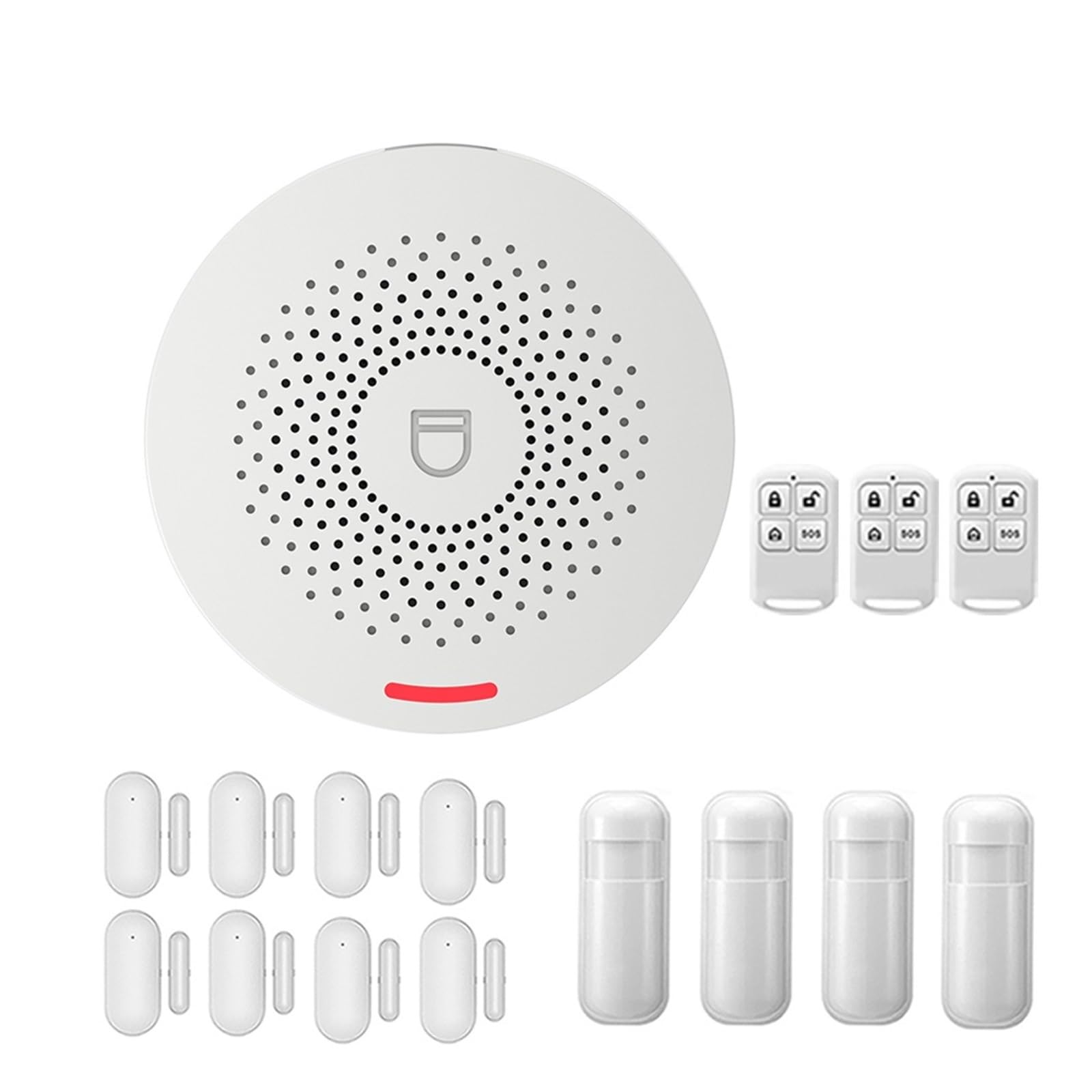 DELURA Système D'alarme De Sécurité Domestique WiFi Tuya, avec Capteur De Mouvement PIR, Kit De Capteurs Compatibles Zéro taux de Faux positifs (Color : F)