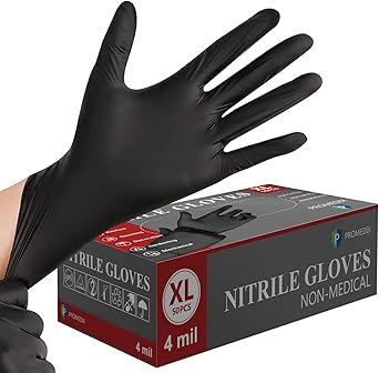 PROMEDIX P Nitrile Disposable Gloves,4mil-100 Count,Gloves Disposable Latex Free,Powder Free for Cooking,Household,Food safe