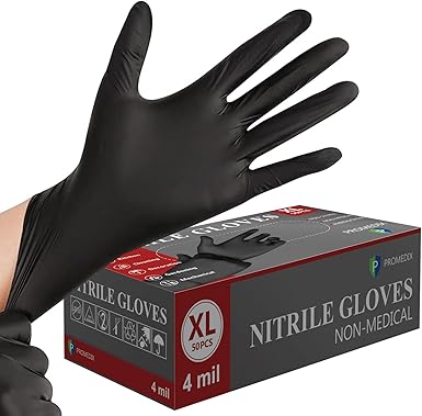 PROMEDIX P Nitrile Disposable Gloves,4mil-100 Count,Gloves Disposable Latex Free,Powder Free for Cooking,Household,Food safe
