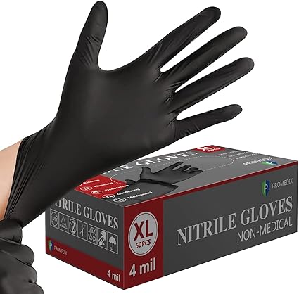 PROMEDIX P Nitrile Disposable Gloves,4mil-100 Count,Gloves Disposable Latex Free,Powder Free for Cooking,Household,Food safe