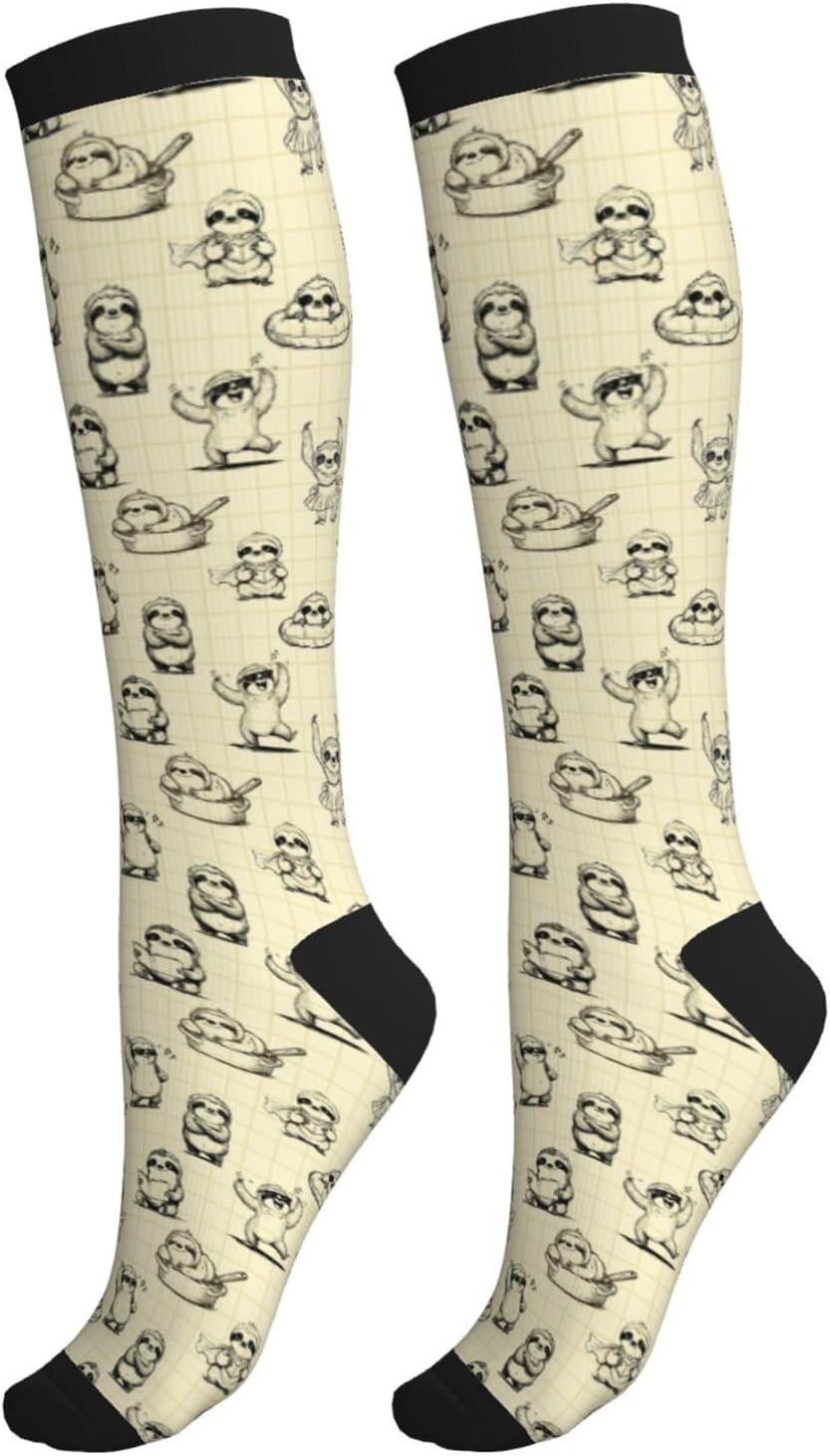 Compression Socks Knee High Circulation Support Socks For Women Men Running Work Hiking Cycling Travel