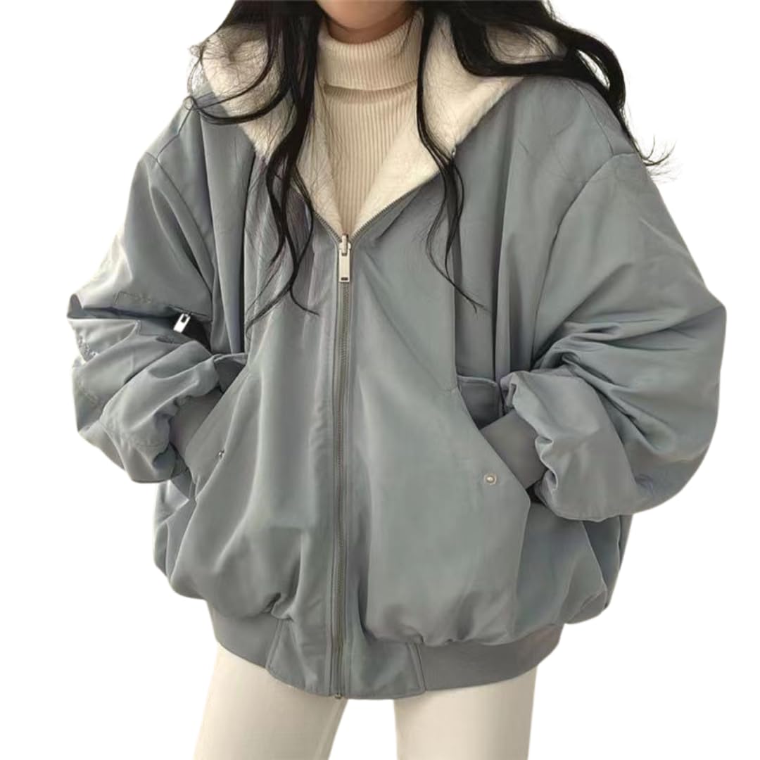 uqqa Women's Winter Coat, Reversible Ribbed Sleeves, Windproof, Cold Protection, Outerwear, Boa, Pockets Included-picture-40