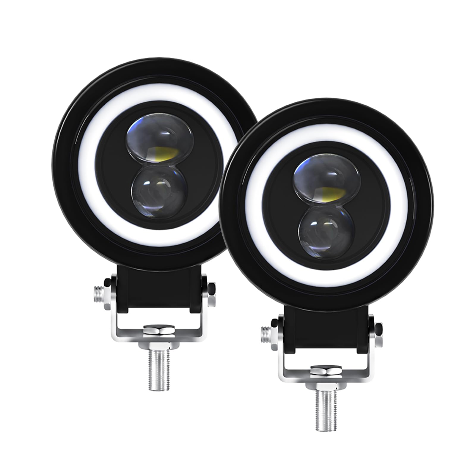 Phares Antibrouillard LED Pour Moto - 60W, 4000 Lm, 4 Modes, IP68, Compatible Moto, Tracteur, Camion, Bateau
