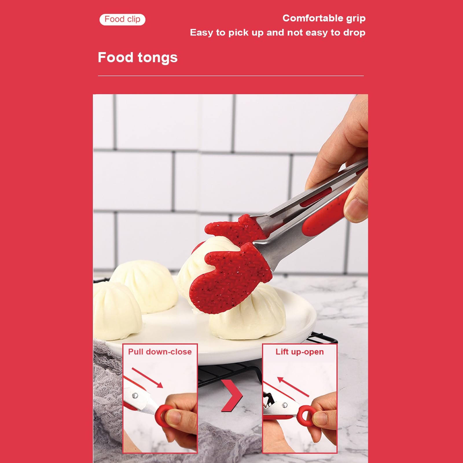 6 Spatole in Silicone da Cucina con Manico in Legno, Decorazione Natalizia, Spatola per Impasti, Spatola in Silicone, Spatola per Impasto, Spatola da Cucina, Utensili da Cucina,Red