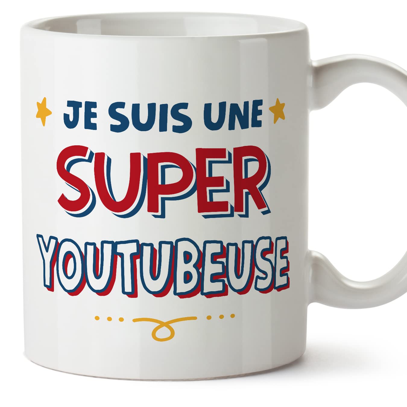 MUGFFINS Youtuber Woman Mug - in French - Je Suis Super - Funny Gift for Colleagues - Ceramic 11oz Mug — image 1