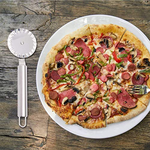 Pastry Ravioli Wheel Cutter, Stainless Steel Single/Double Roller Pizza Slicer Wheel Cutters, Pastry Pasta Pie Crusts Cookies Crimper Cutter Dough Pizza Ravioli Wheel Tools Wavy Edge Blade - Thumbnail 2