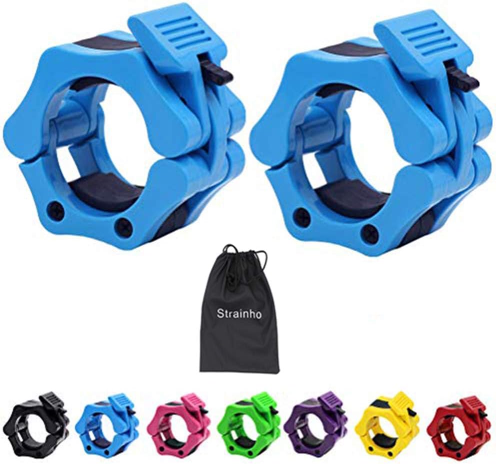Strainho Olympic Weight Bar Clips - 2 inch Barbell Collars - Quick Release Olympic Barbell Clamp for Weightlifting, Olympic Lifts and Strength Training