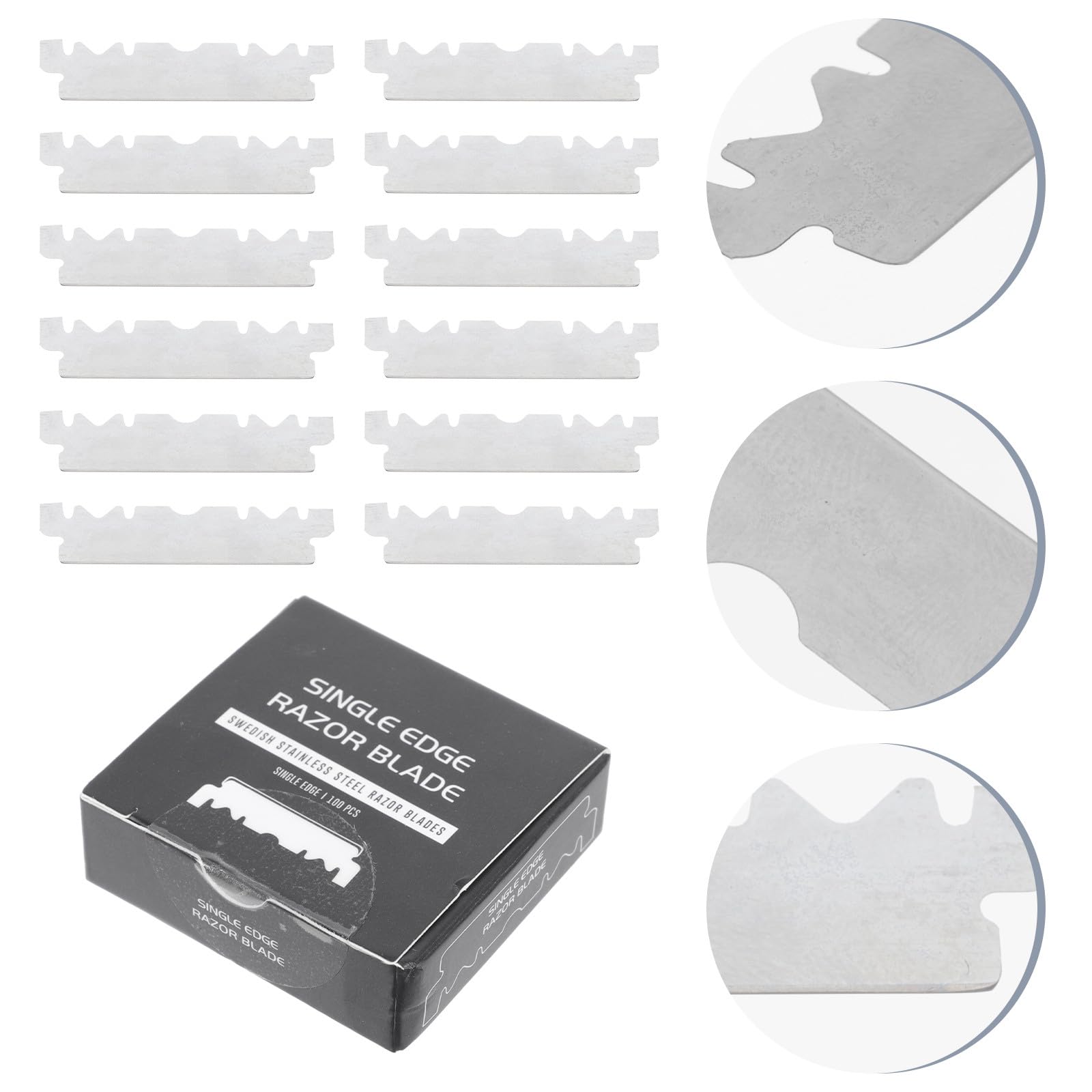 Lame da Barba in Acciaio Inox Argento 100 Pezzi Scorrimento senza Pari per Barba e Peli Fini, per Viaggi e Saloni di Barbiere