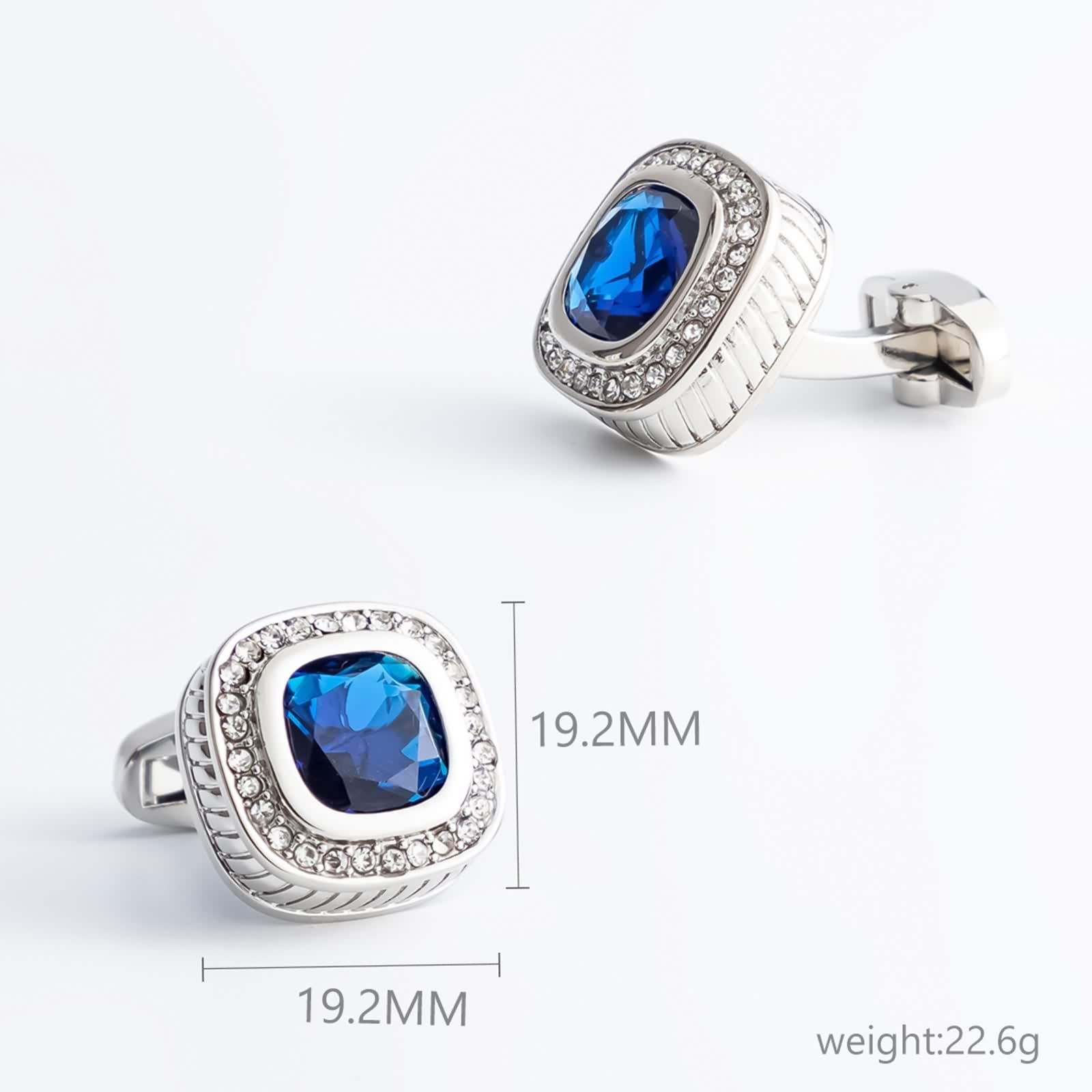 Bouton de Manchette Homme Argent, Boutons de Manchette Vintage Forme Carrée avec Zircone Cubique