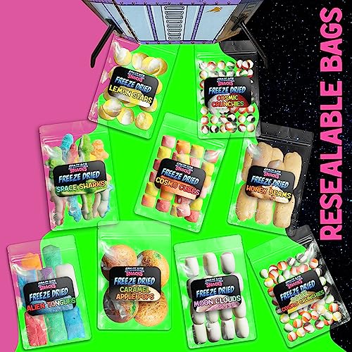UFO Pack - 9 Kinds of Premium Freeze Dried Candy - Cosmic Crunchies, Moon Clouds, Space Sharks, Alien Tongues, Lemon Stars and More Shipped in a Spaceship Box for Protection - Thumbnail 7
