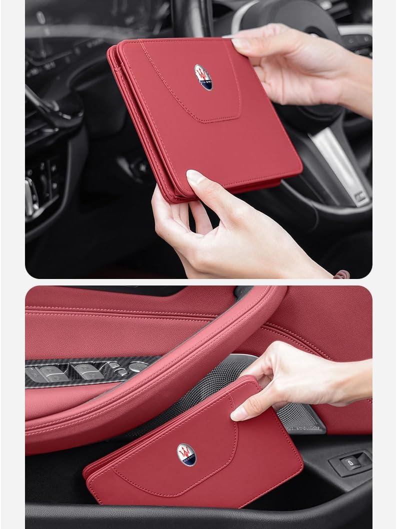 マセラティ レヴァンテ クアトロポルテ ギブリ MC20 GT グランカブリオ用 車用ゴミ箱 折りたたみ式 高級マイクロファイバーレ