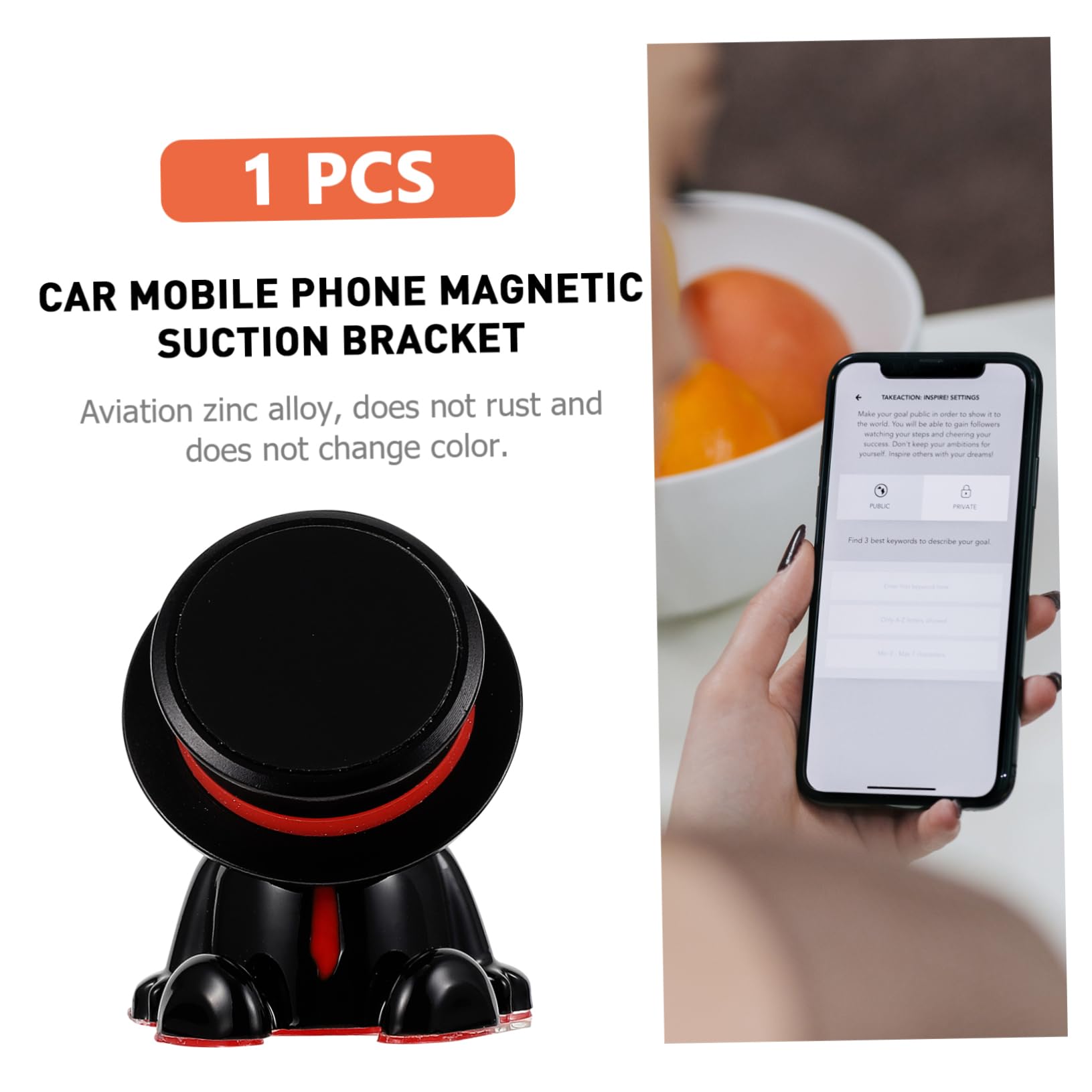 Uonlytech 2 Piezas Soporte Teléfono del Coche Portable Accesorios Aleación De Zinc Universal