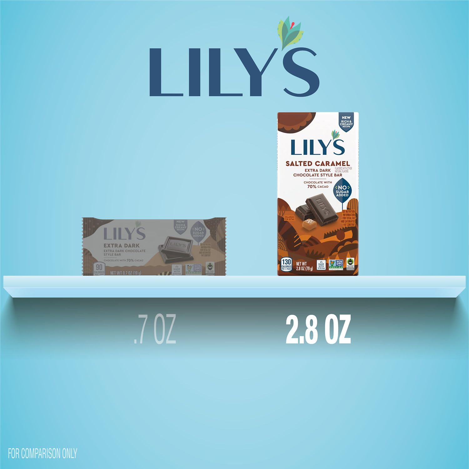 LILY'S Salted Caramel Extra Dark Chocolate Style No Sugar Added, Sweets Bars, 2.8 oz (12 Count)