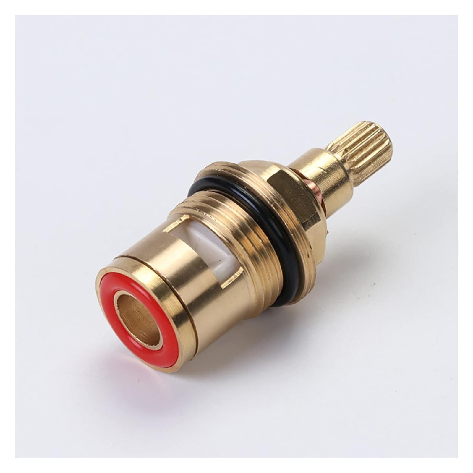 ZQFHSX Faucet Stem Disc,Tap Inner Valve,Faucet car 1pcs Replacement Tap Valves Brass Ceramic Disc Cartridges Valve Quarter Turn 1/2" 20 Spline for Bathroom Kitchen Tap(Red)