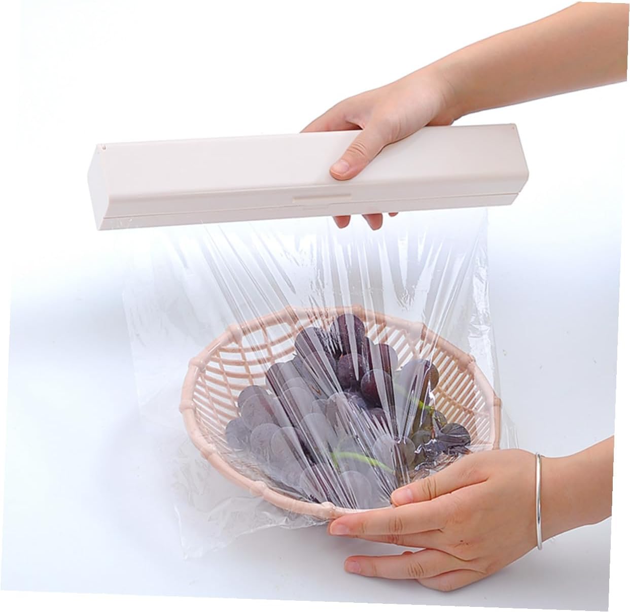 Food Cling Wrap Cutter Case PP Dispenser for Home Kitchen