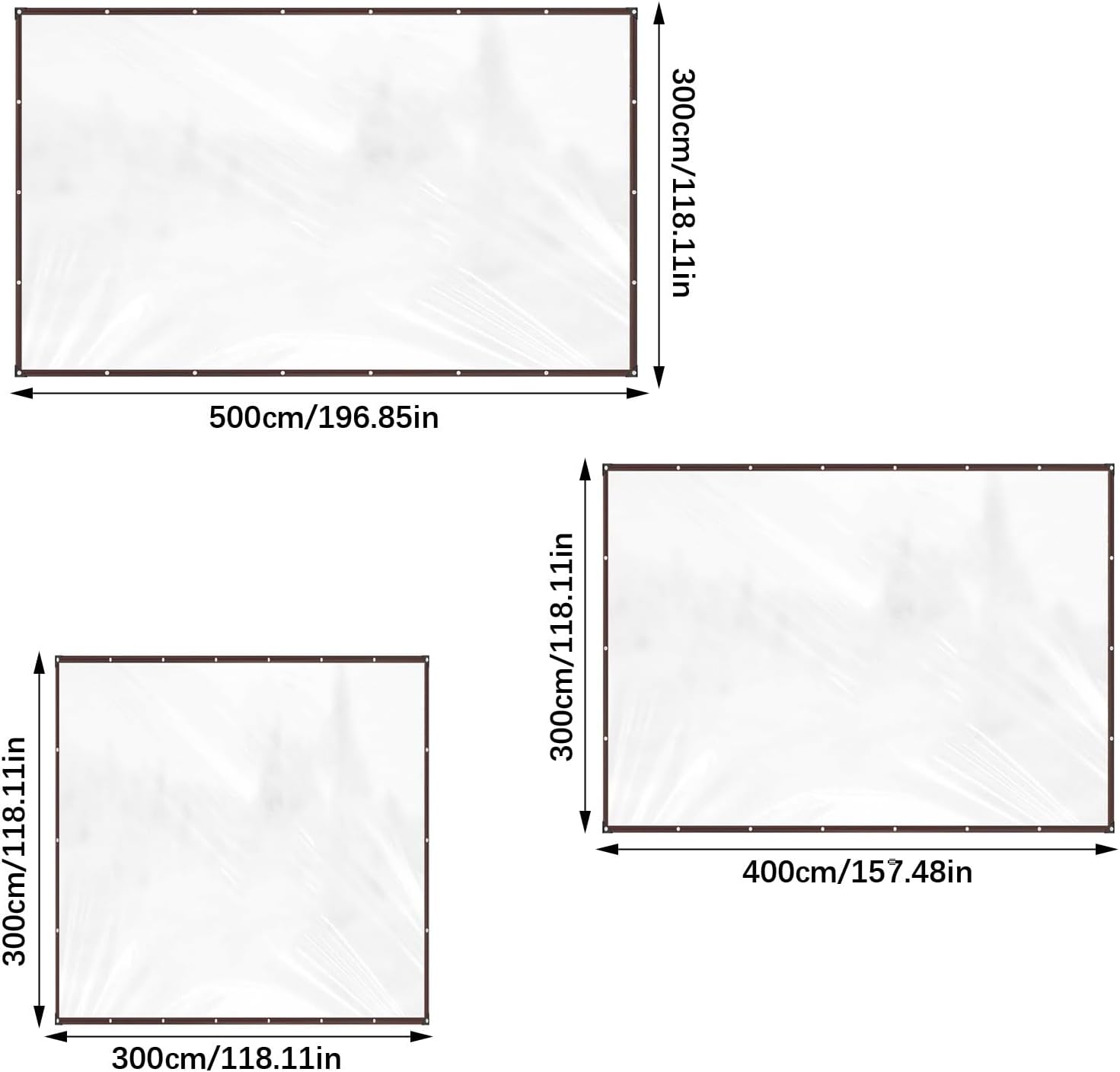 Clear PVC Animal Enclosure Tarp with Tie Cord for Hens Rabbits Greenhouse Protections Outdoor Animal Shelter
