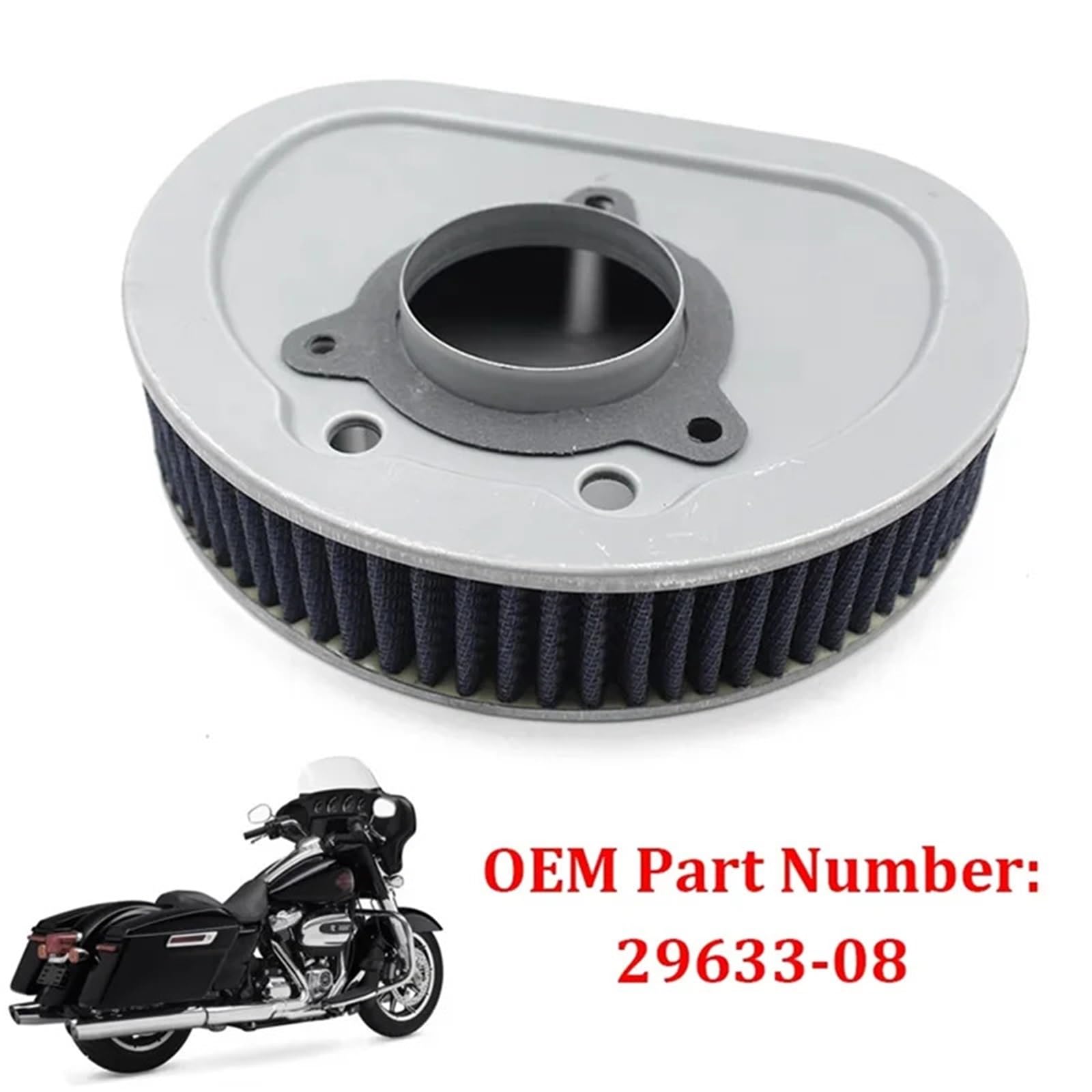 Kompatybilność z Pit Bike crossowym‌ 29633-08 Filtr powietrza motocyklowy do czyszczenia wlotu pasuje do Street Road King Glide CVO Electra Glide Classic 2963308