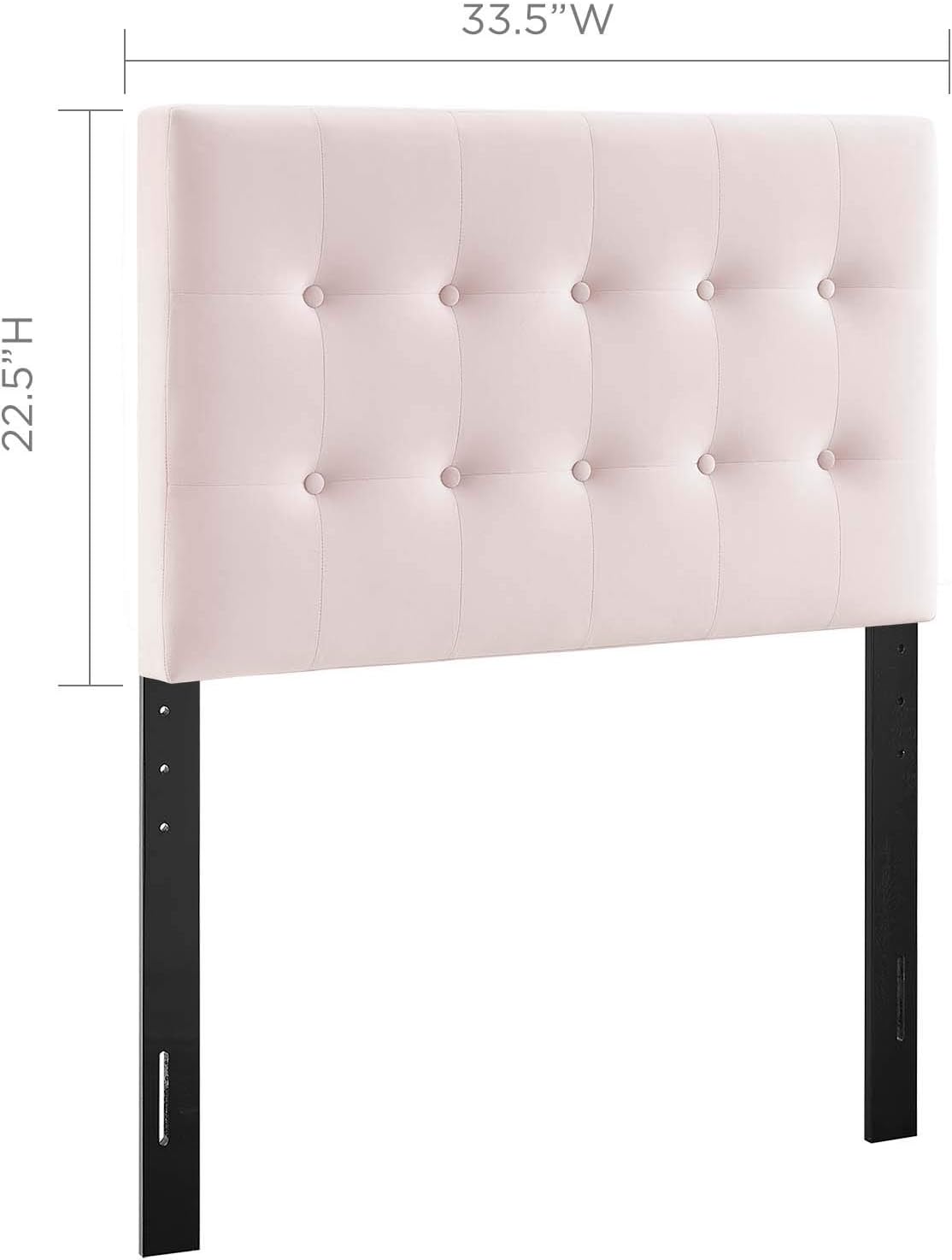 Modway Emily Twin Biscuit Tufted Performance Velvet Headboard, Pink