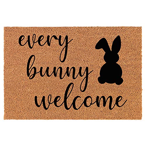 Coir Doormat Front Door Mat New Home Closing Housewarming Gift Every Bunny Welcome Easter Funny Rabbit (30" X 18" Standard) #TOP7
