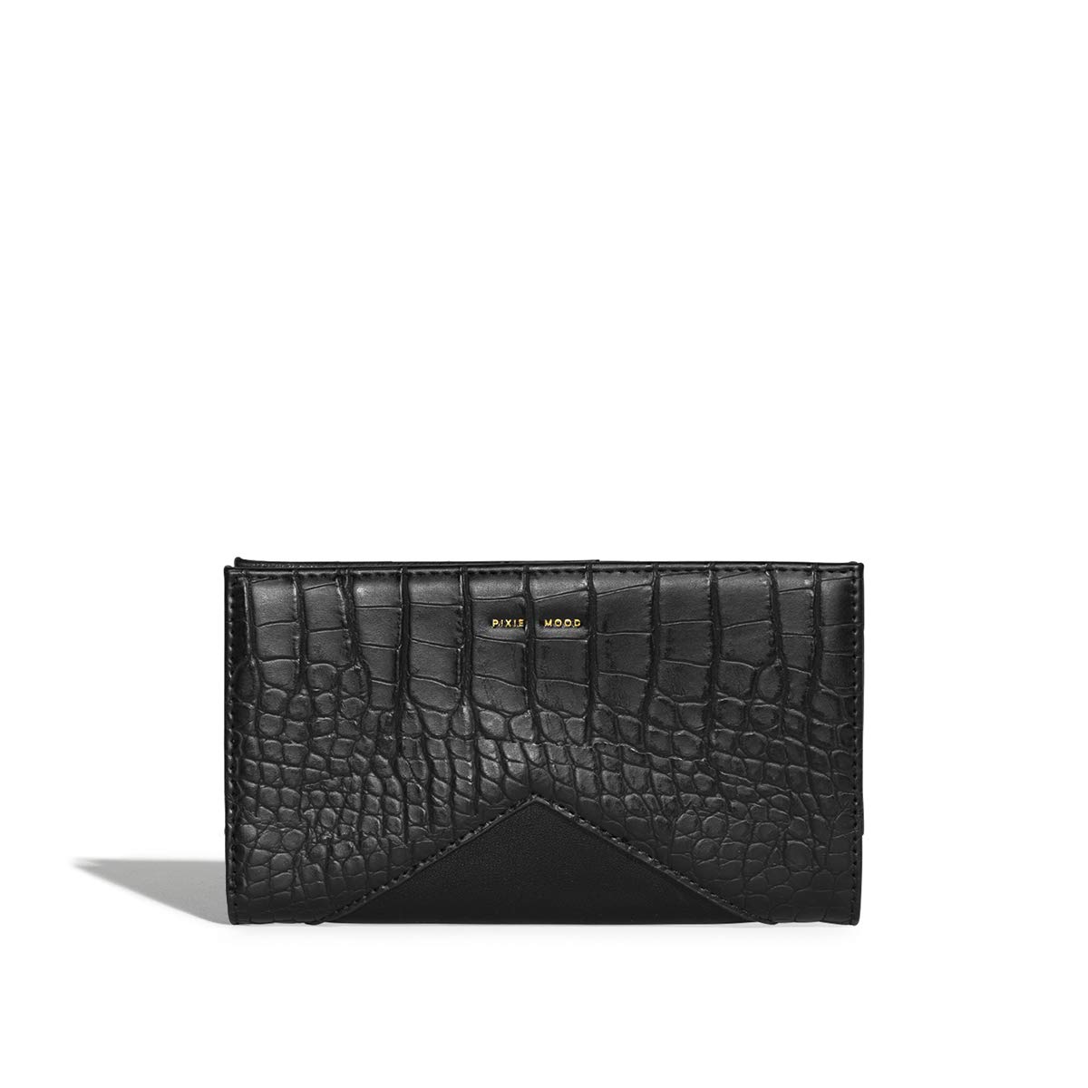 Pixie Mood IncPixie Mood Sophie 6.75 x 3.75 Vegan Leather Snap Closure Card Wallet, Black Croc