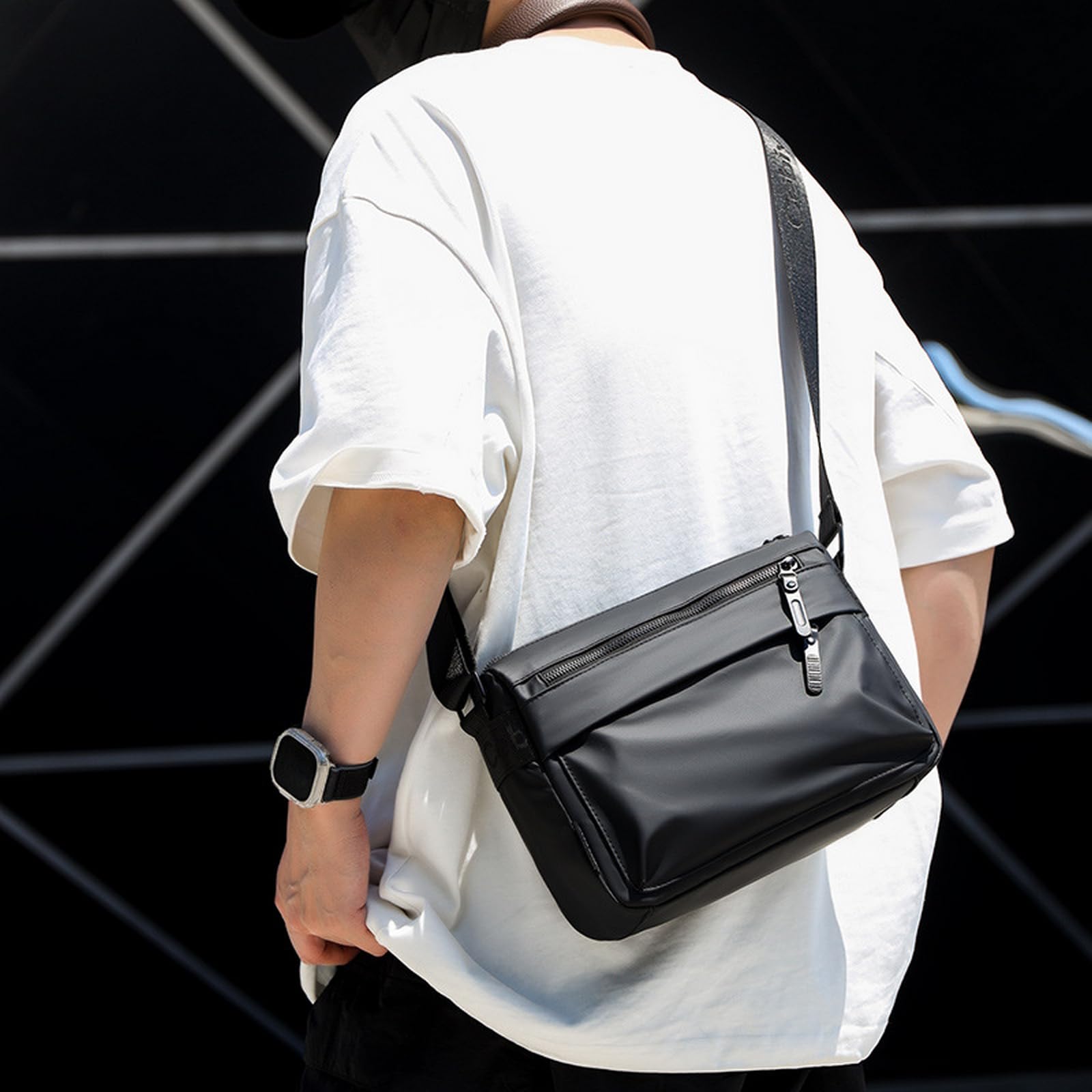 Borsello Uomo Tracolla Zaino Multiscomparto Impermeabile Con A Da Casual Ed Elegante