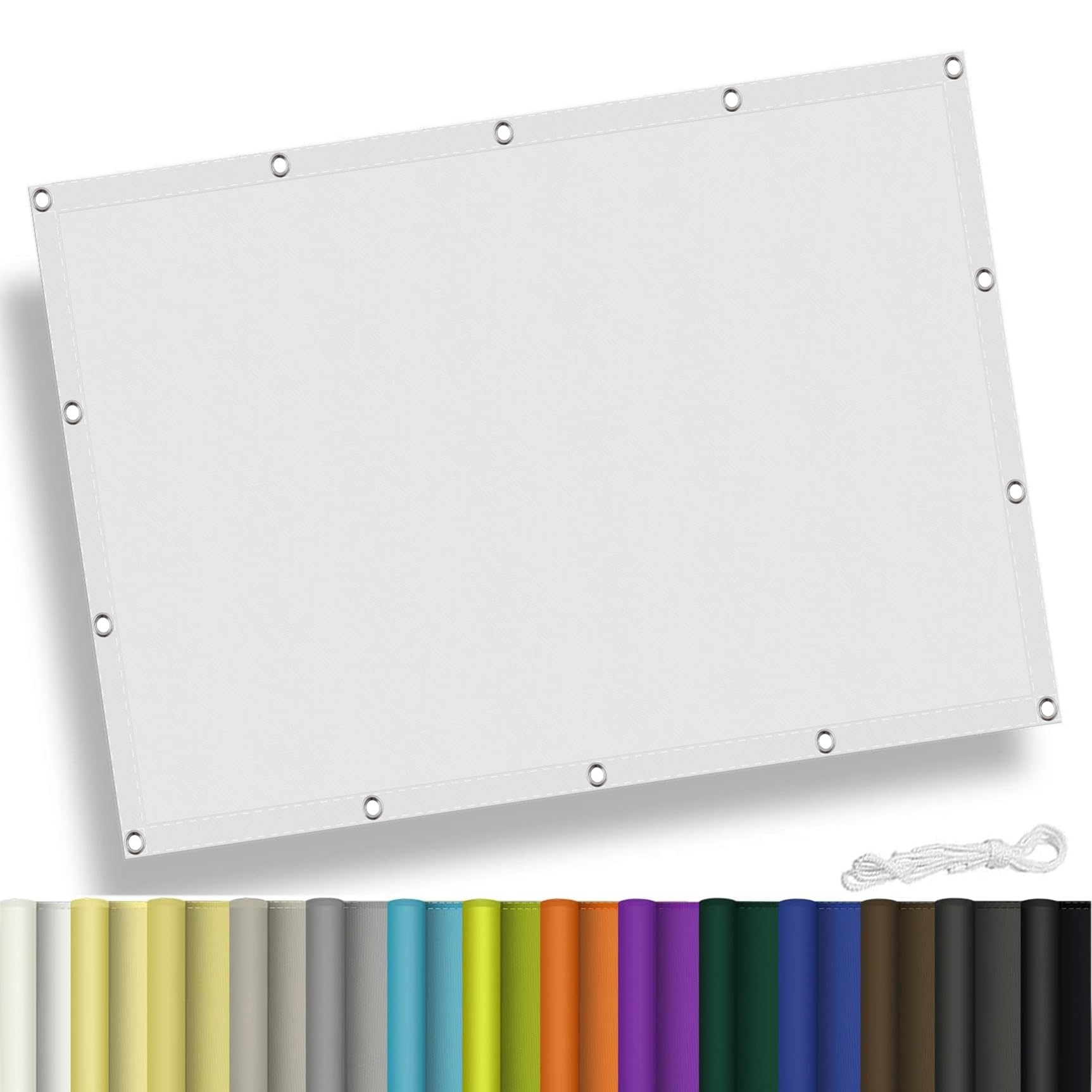 Filet d'ombrage 130x130 blanc anti-UV 98% pour voile solaire de terrasse