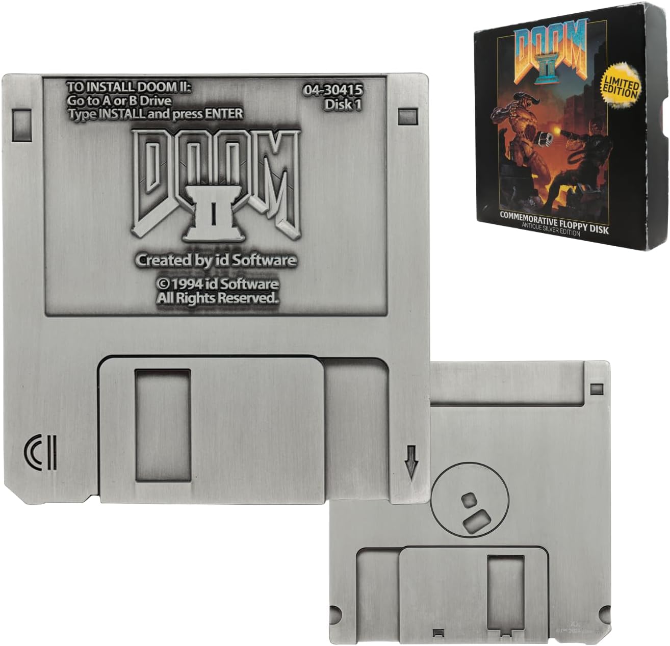 DOOM 2 Commemorative Floppy Disk (Antique Silver Edition)