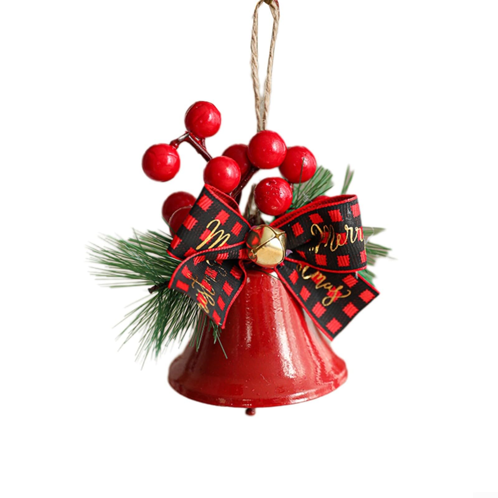 Puupaa Christmas Bell Ornament, Red Bells Baubles Christmas tree Decorations arts crafts for Tree Hanging & Party Supply(A)