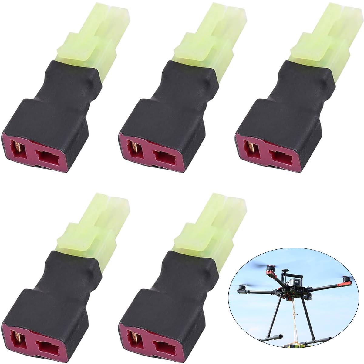 EatPitaya Wireless T Plug Female to Mini Tamiya Male Connector Adapter Deans Connector Mini Tamiya Style Battery Connector All-in-one ESC conversion plug connector - 4pcs