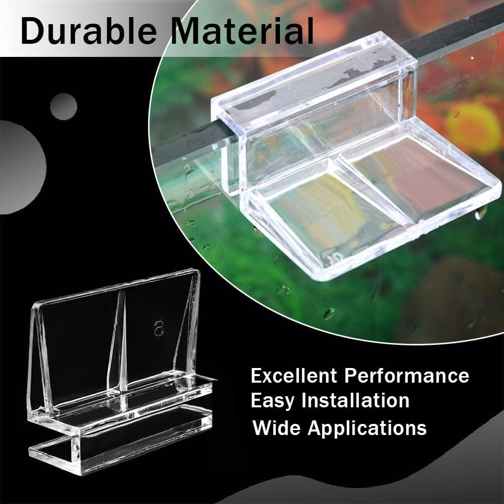 Support d'aquarium Acrylique,Clips pour Couvercle d'aquarium,Clair Support d'aquarium,réservoir de Poissons d'Aquarium,Clips de Couvercle D'aquarium Fish,10mm,Lot de 6 Clips de Protection en Verre