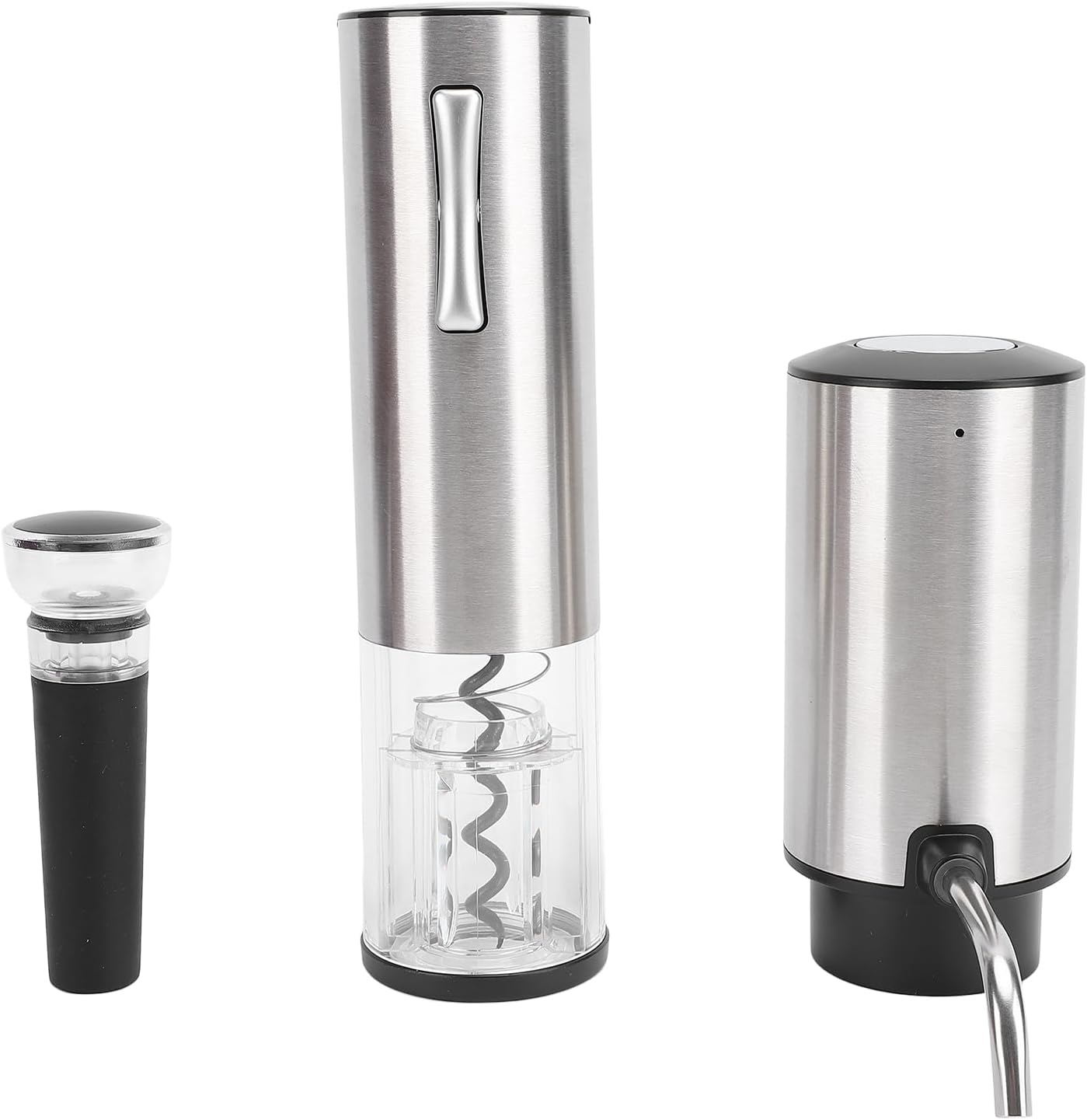 USB Rechargeable Electric Wine Aerator and Corkscrew Set, Automatic Wine Bottle Opener, Accessory with Vacuum Stopper & Foil Cutter, Ideal for Lovers Gifts