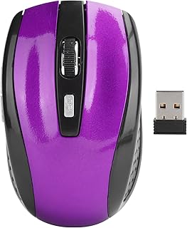 Wireless Mouse, 2.4GHz Purple Computer Mouse Notebook Computer Optical Gaming Accessories 6 Buttons with Adjustable DPI 250Hz with USB Receiver for Laptop Notebook