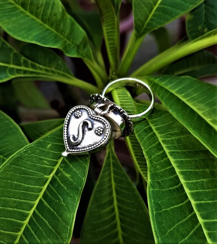 925 Silver Plated Poison Box Ring,Birthday Gifts, Pillbox Ring, Healing Crystal Ring, Boho Ring, Handmade Poison Ring, Openable Ring, Heart poison ring