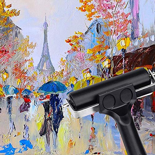 Brayer 2 Stuks Verfroller Rubber Rubberen Brayer Verfroller Set Printmaking Wallpapers Roller Kwast Drukrol Rubberen Verfroller voor Prentkunst Behang Stempelen Lijm Applicatie Rubber Roller - Afbeelding 7