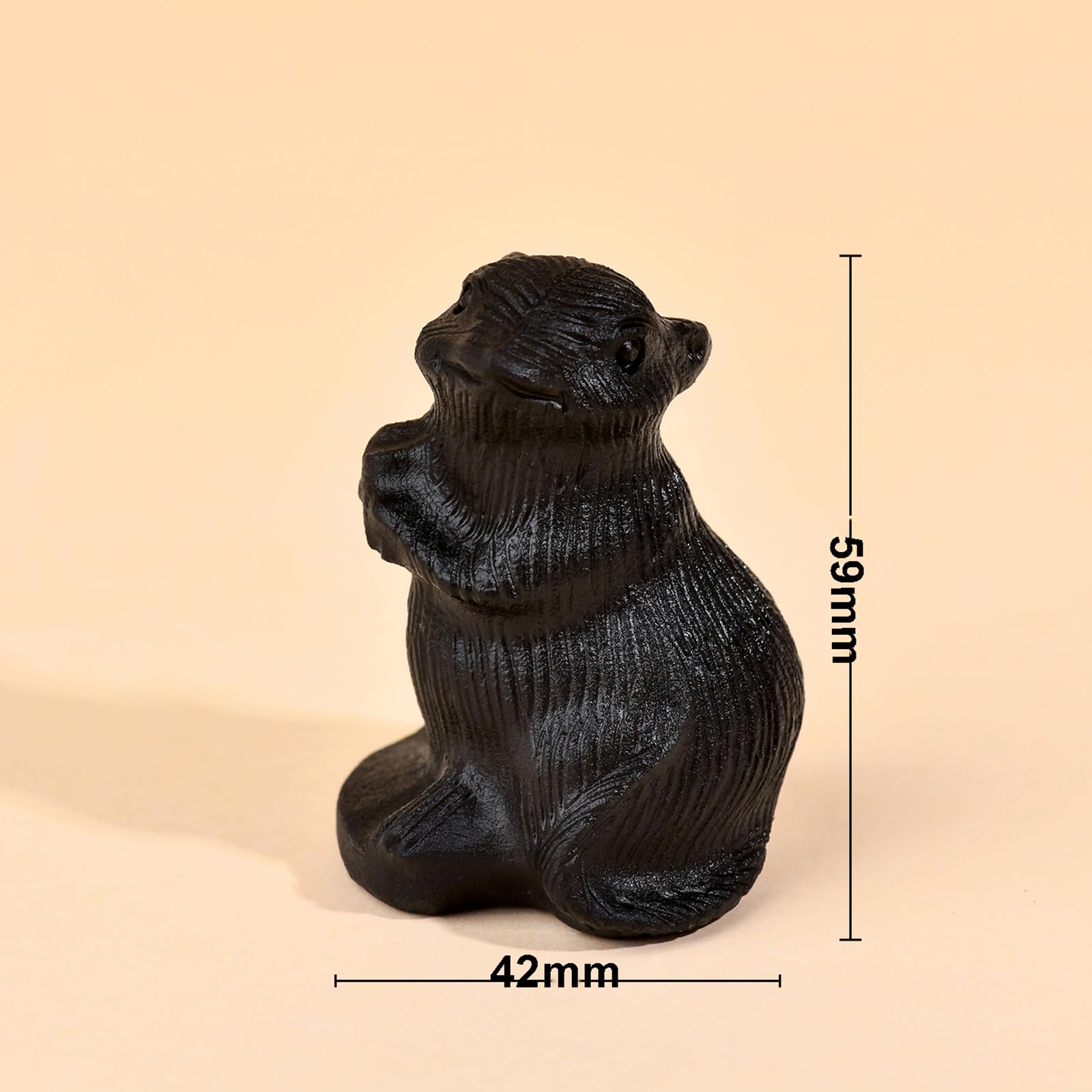 Figura de Animales del zodíaco de Cristal Natural, Estatua de Piedra Preciosa Tallada a Mano de obsidiana, Adorno de Escultura de Cristal curativo para Regalos de decoración del hogar,Rat