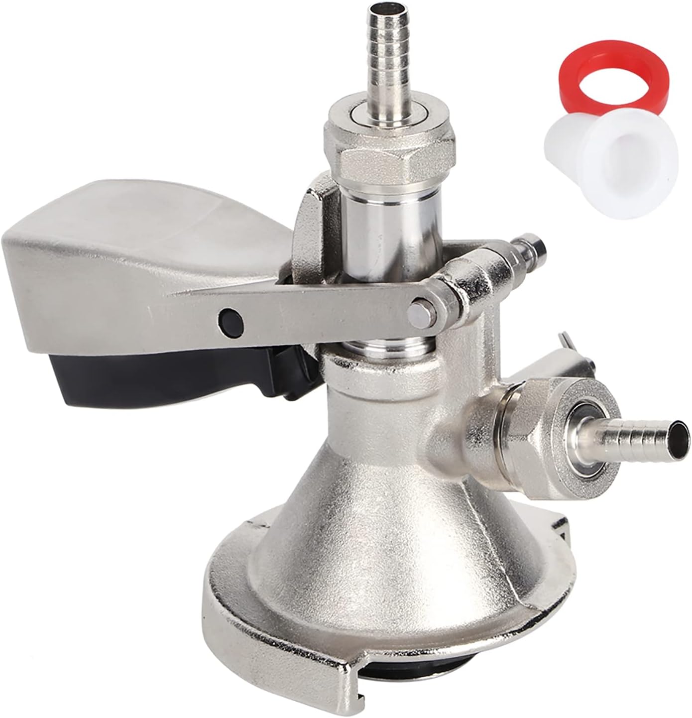 A Type Keg Coupler type German Slider System Stainless Steel Probe Beer Tap for system with Relief Valve Kegerator Parts Dispenser Connector Dispensing Equipment