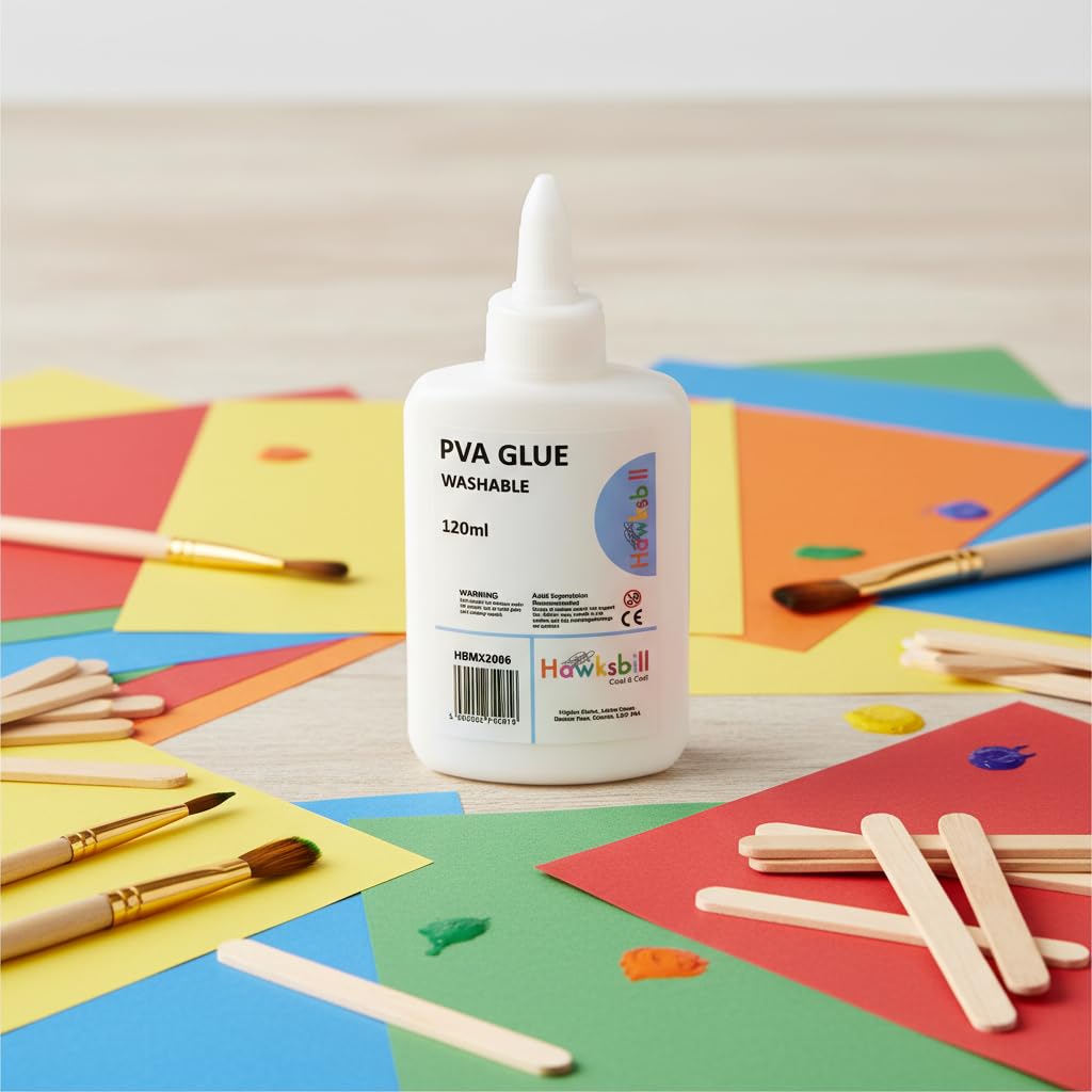 Hawksbill Washable PVA Glue 120ml Ideal for Schools & Creative Projects