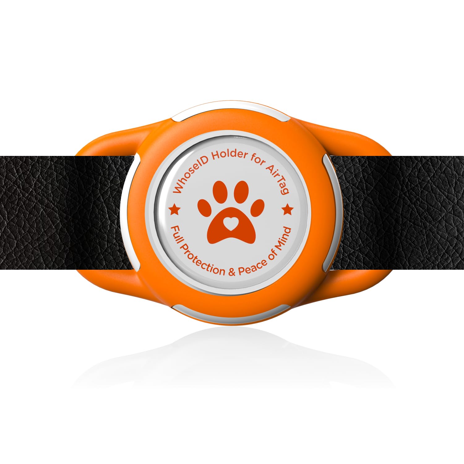 Airtag Dog Collar Holder, Durable & Lightweight Airtag Case, Slide-on Waterproof Protective Air Tag Holder for Dog Collar - for Dogs and Cats (Orange,