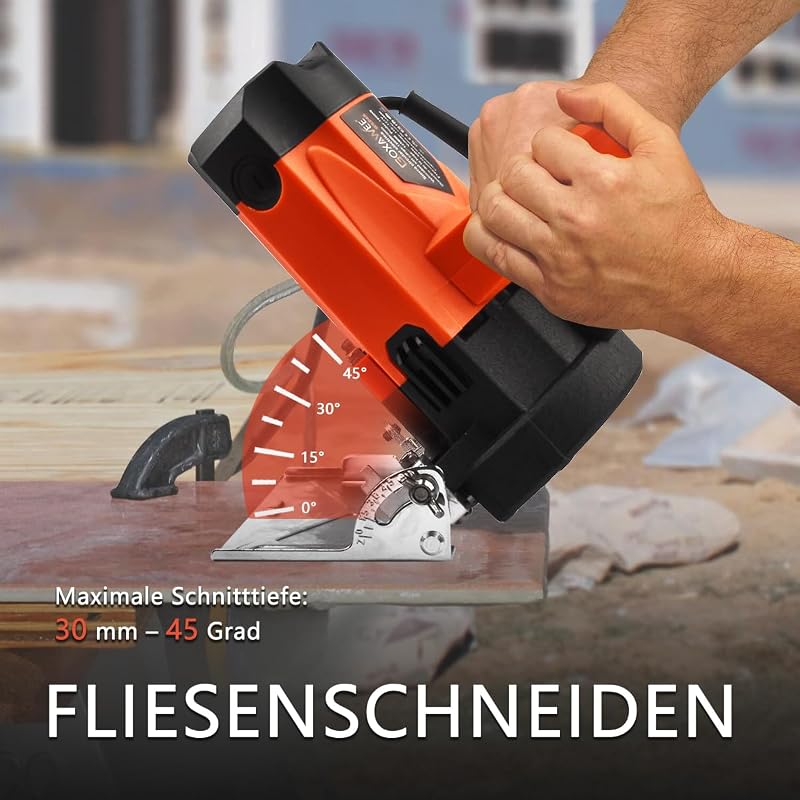GOXAWEE Körfűrész 1800W Elektromos Fűrész Fához Műanyaghoz Fémhez 12000RPM 62mm Vágásmélység 4 Tárcsával