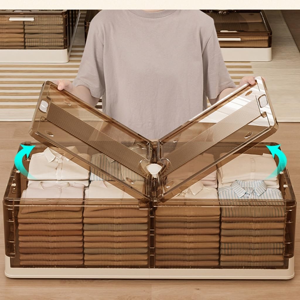 Gray Portable Under-Bed Storage Bins, Stackable Plastic Containers for Rolling Storage of Shoes, Duvets & More, Size 80x40x15cm