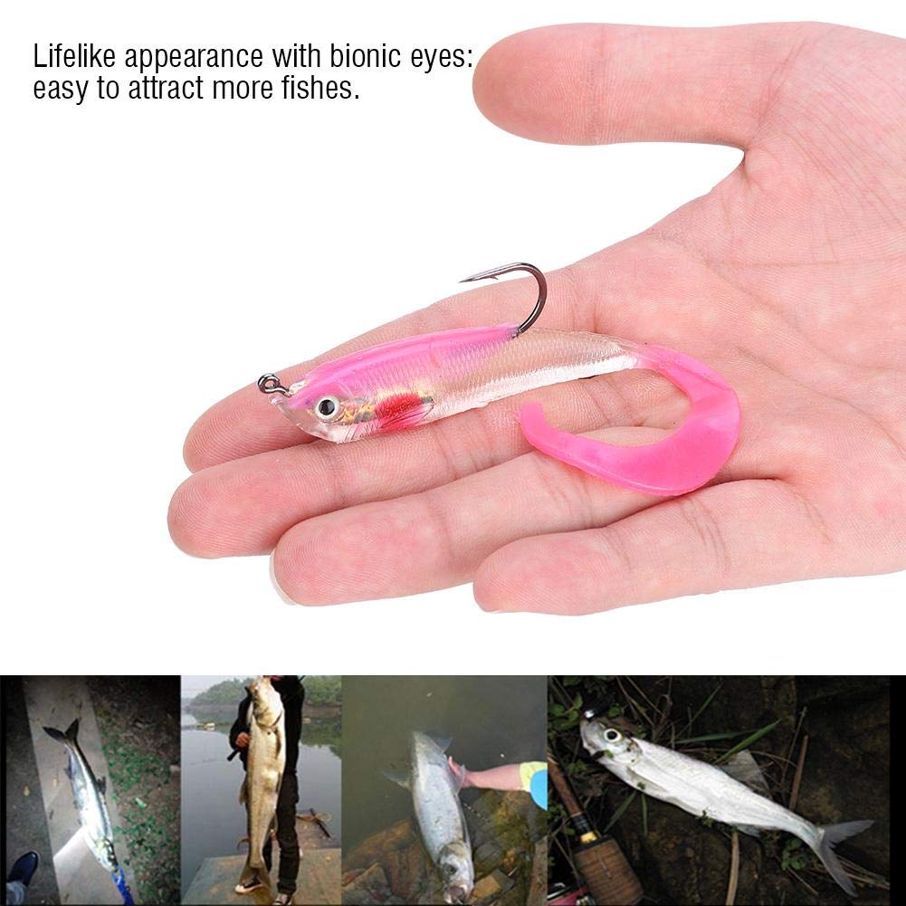 Lot 50 Leurres Pêche Souple – T-Tail Grub 5cm, Nage Naturelle, Couleurs Variées – Pour Mer, Rivière, Lac – Rouge, Noir, Orange...