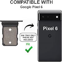 Vista 2 de Soporte de bandeja de tarjeta SIM de repuesto para Google Pixel 6 5G GB7N6 G9S9B versión 2021 de 6.4 pulgadas (negro tormentoso)