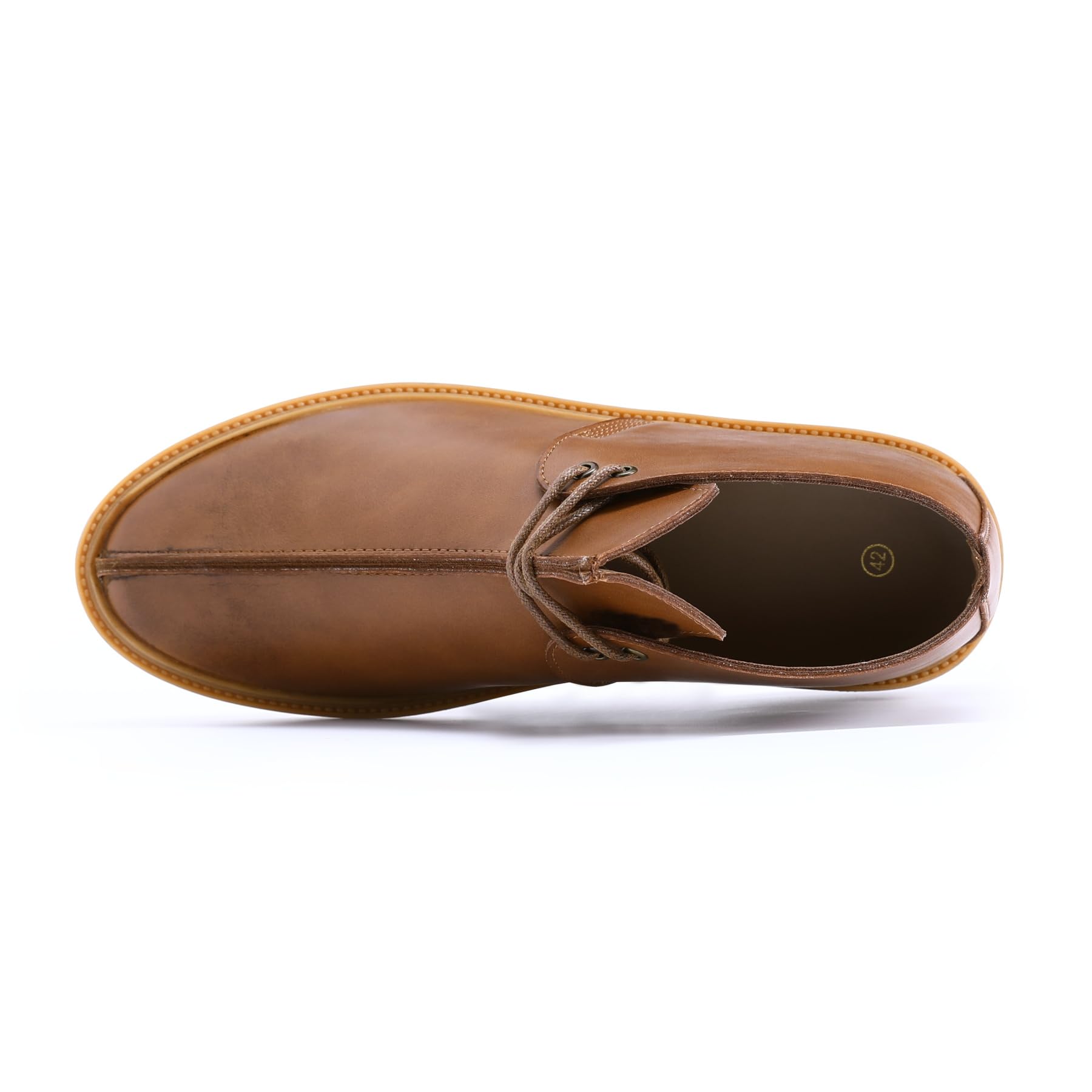 Allthemen Męskie skórzane sznurowane buty chukka wybrzuszenie retro buty pustynne moda jednolity kolor botki