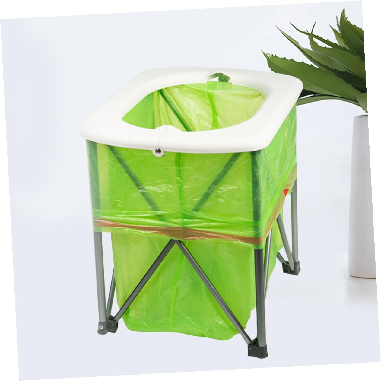 Multifunctional Outdoor Folding Toilet Portable White Emergency Seat for Camping Hiking Car Trips Lightweight Convenient