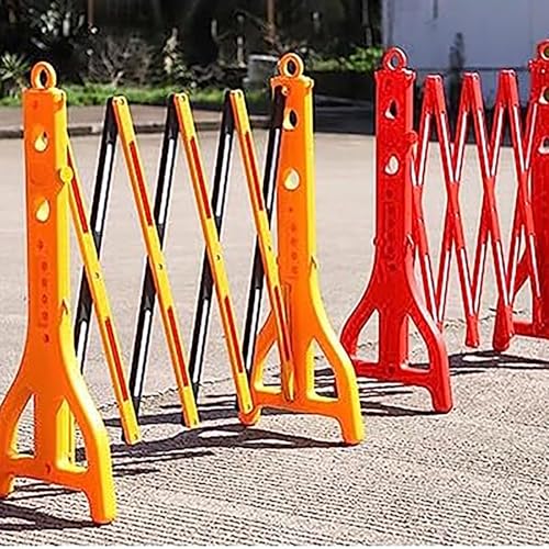 Barrière mobile extensible jaune de signalisation pour sécurité routière