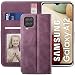 Produktbild YATWIN Handyhülle Kompatibel mit Samsung Galaxy A12 Hülle +1 Stück Panzerglas Schutzfolie, Klapphülle M12 Premium Leder Brieftasche Schutzhülle [Kartenfach][Stand] Handytasche Case für A12, Weinrot